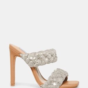 Steve Madden Tan and Silver Heels